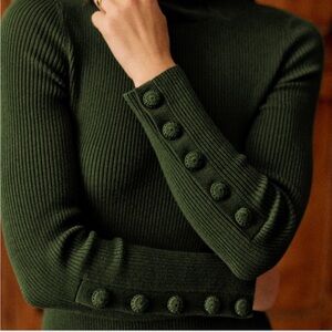 Sezane Hillary Dress Epicea Green - Size L